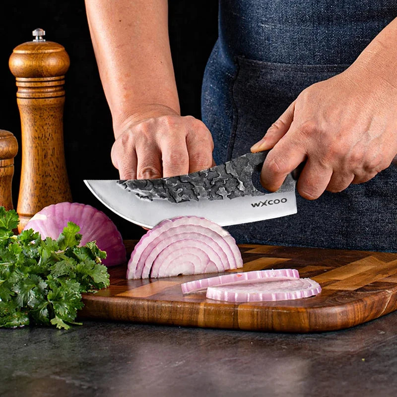Cuchillo de Carnicero Forjado – Mango de Madera, Ideal para Cortar y Deshuesar Carne - 369 view