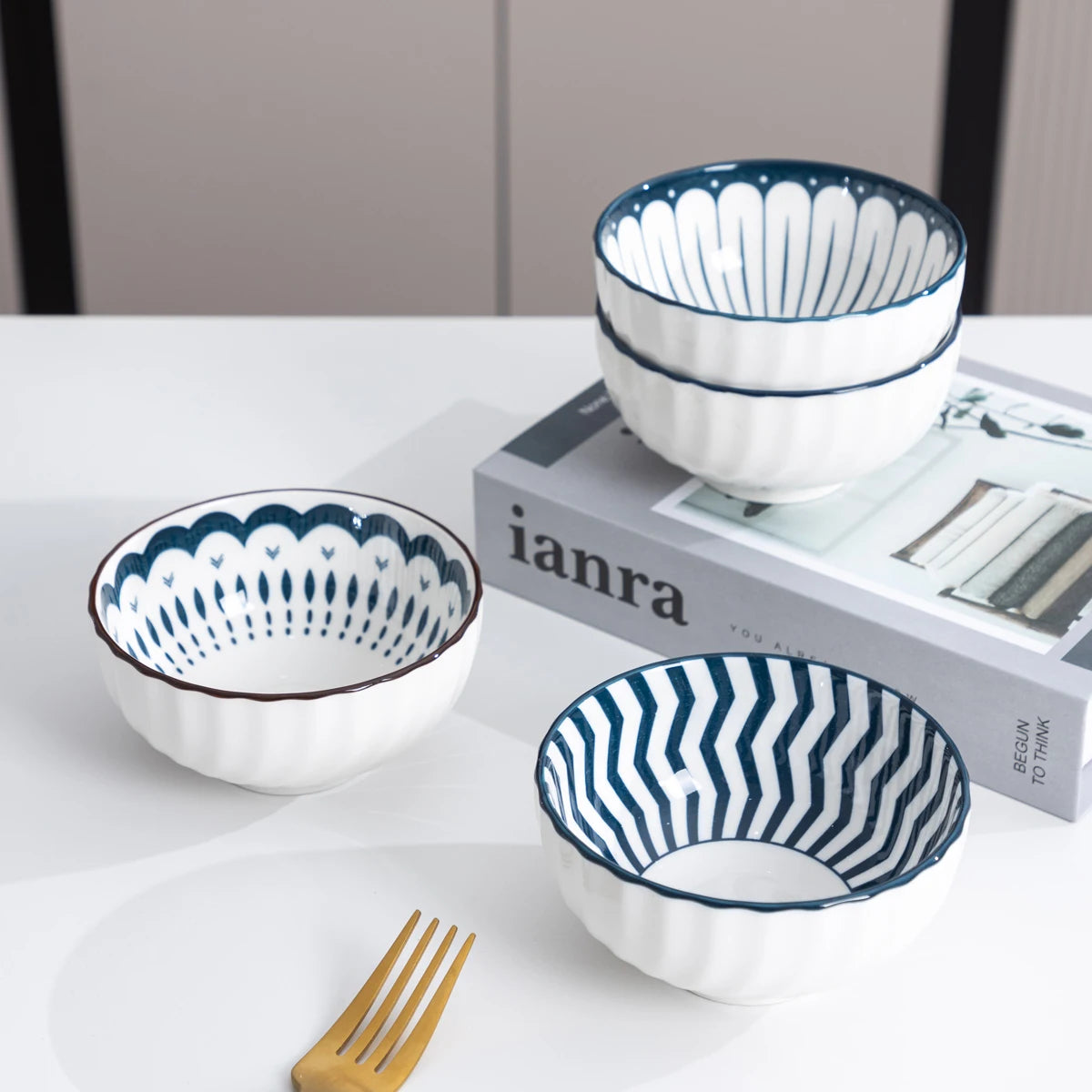 Juego de 6 Tazones de Cerámica – Estilo Japonés en Porcelana Premium