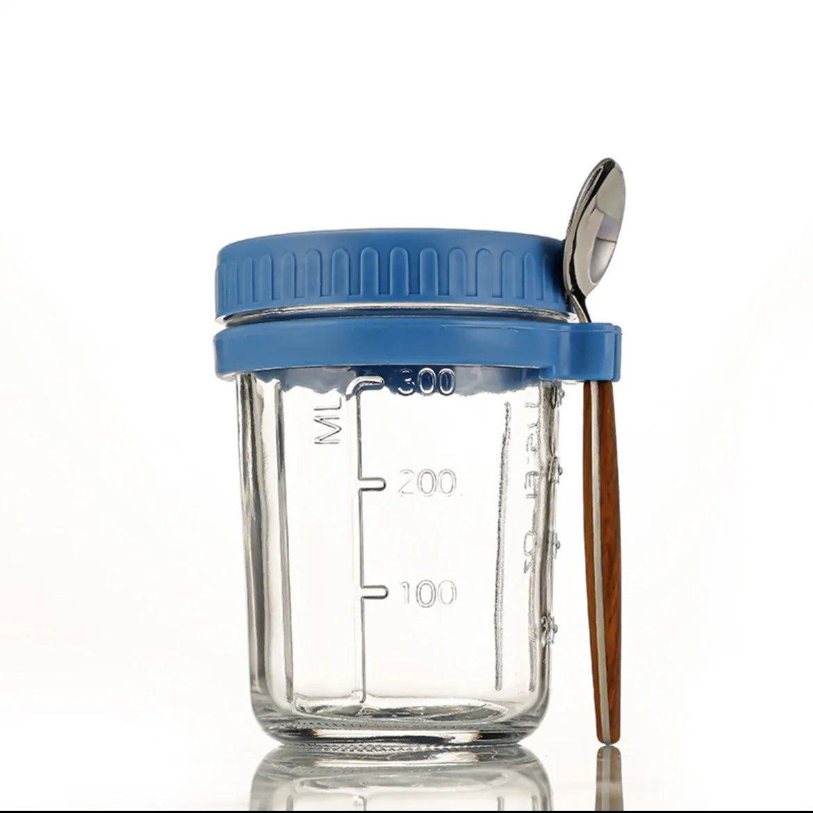 Tarro de Vidrio Portátil para Avena Nocturna y Desayunos – Contenedor Multiusos