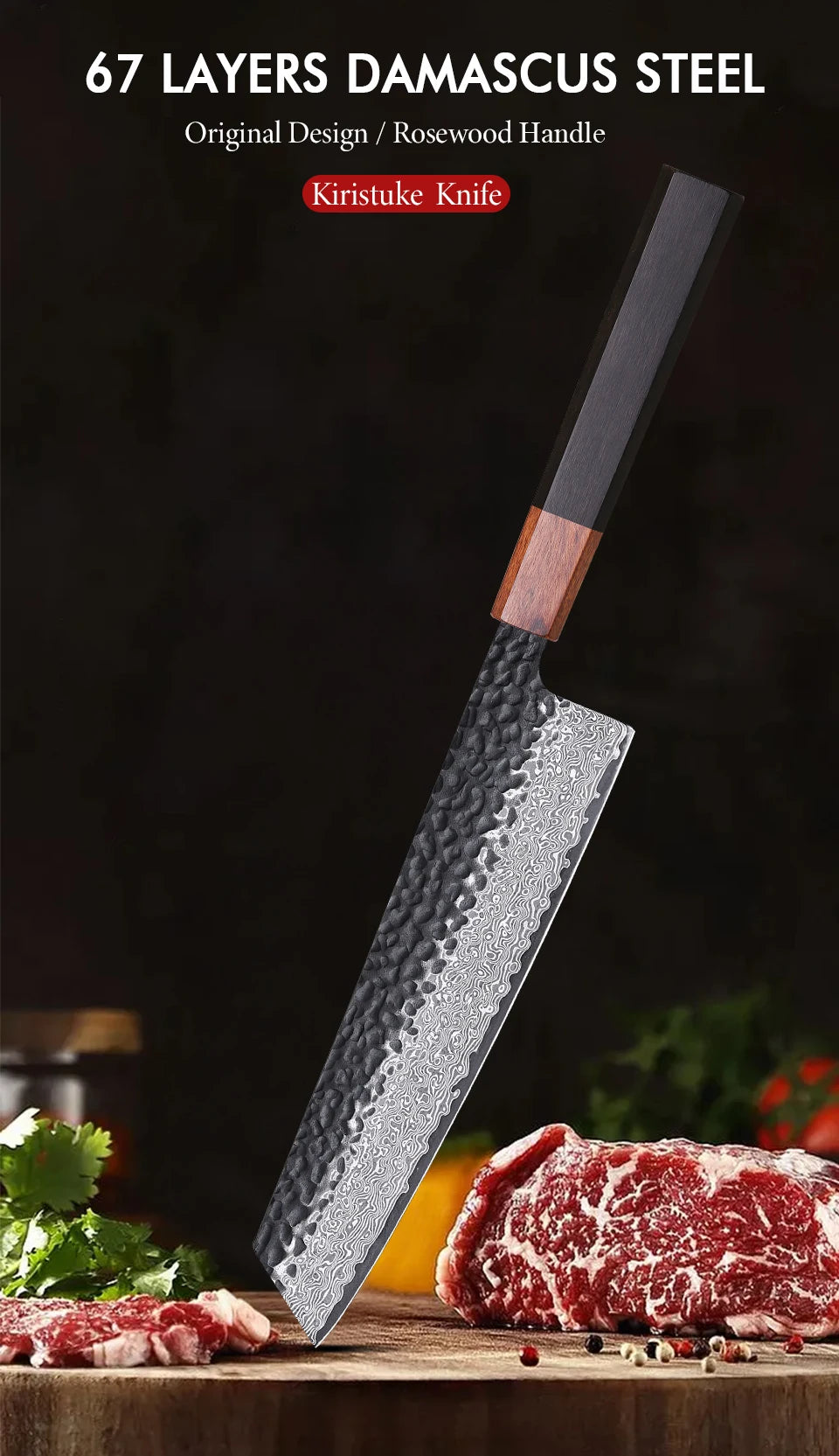 Cuchillo de Chef Japonés Kiritsuke 8.2” – Acero Damasco VG10 - 369 view