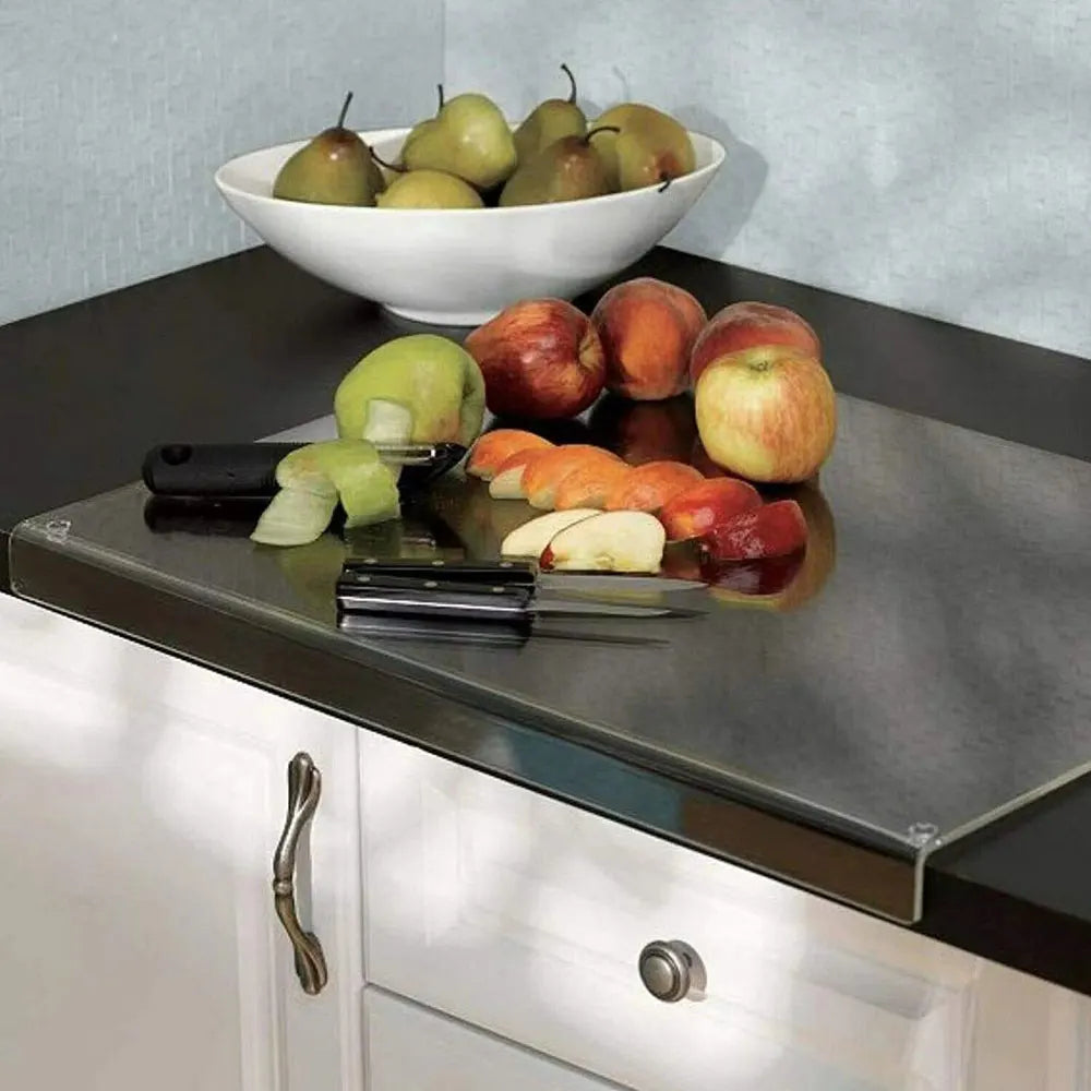 Transparent Acrylic Non Slip Chopping Boards Over The Countertop Protection ,Clear Cutting Boards For Kitchen Essentials