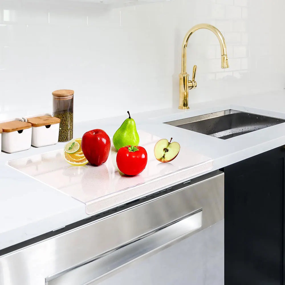 Transparent Acrylic Non Slip Chopping Boards Over The Countertop Protection ,Clear Cutting Boards For Kitchen Essentials