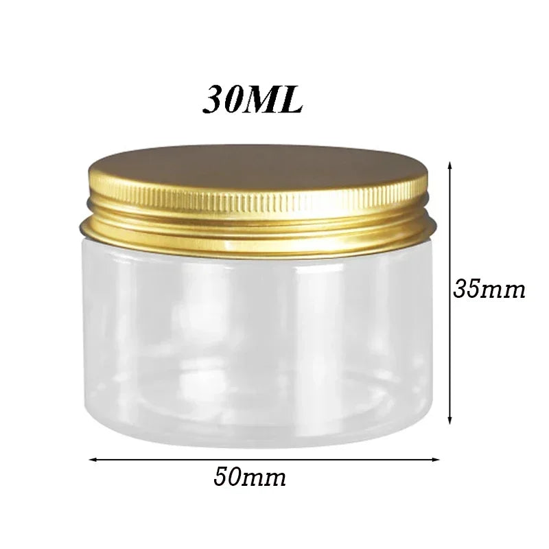 20Pcs 30/50/60/80/120/150ml Storage Jars With Lids Aluminum Round Canister Empty Plastic Cosmetic Jars Food Travel Bottle Pot