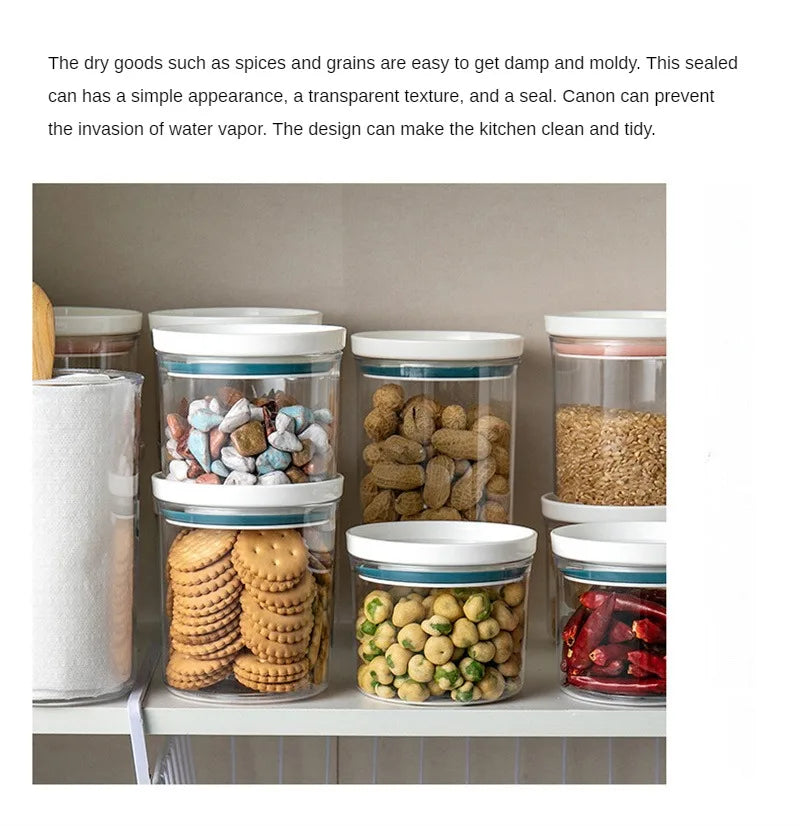 1/2/3PCS Food Container Storage Jars Transparent Food Canister For Mason Candy Spices Cookie Jar Sealed Ring Bottles Kitchen