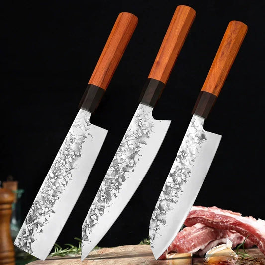 Wood Handle Kitchen Knives Slicing Meat Chopping Vegetables Butcher Boning Chef Knife Fish Meat Cleaver Knife Hand Forged Blade - 369 view