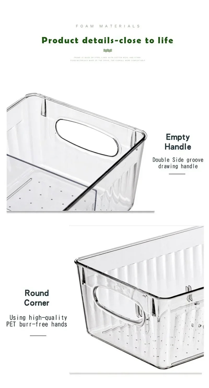 Caja Organizadora Transparente para Refrigerador – Almacenamiento con Divisor