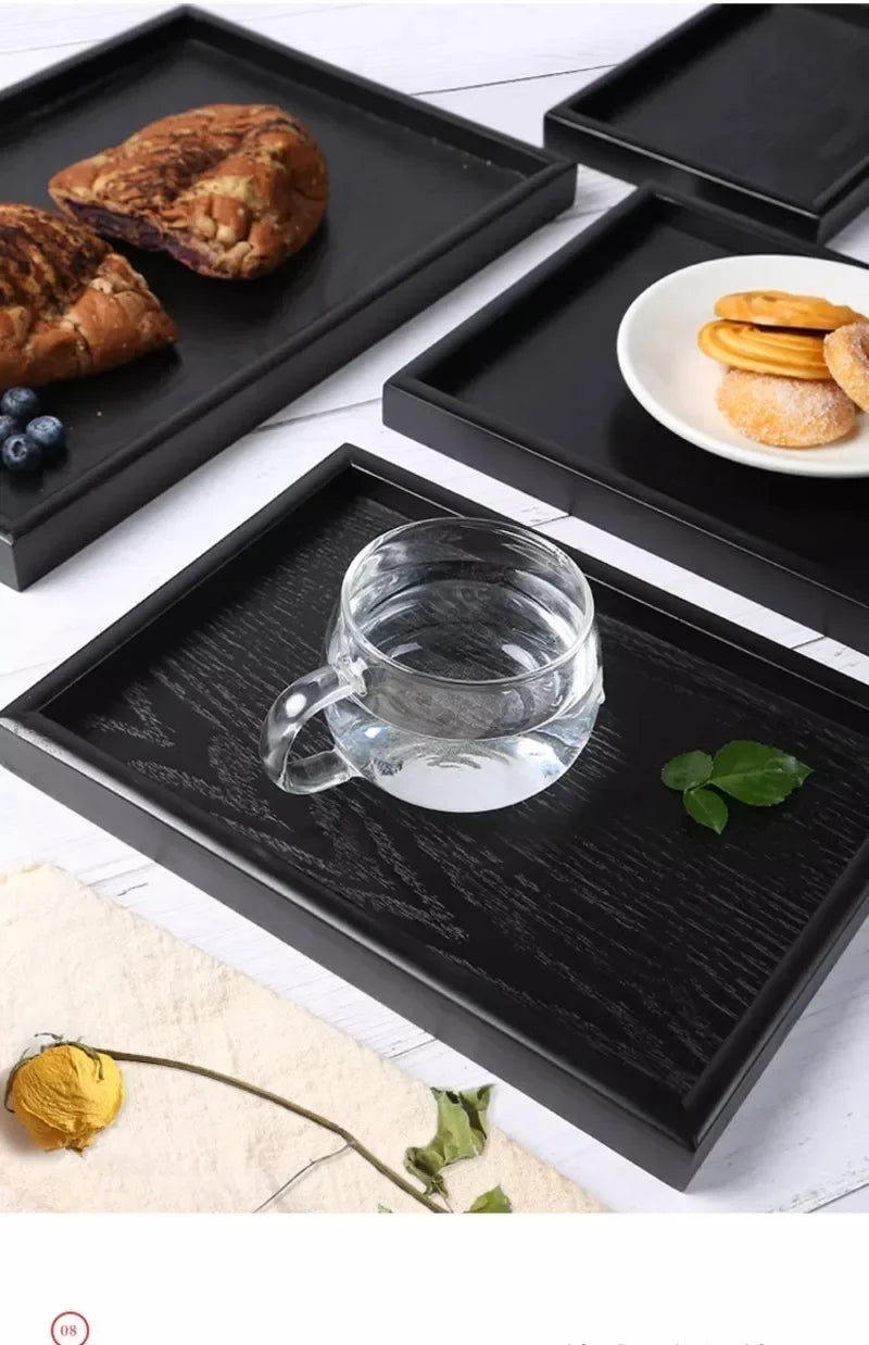 Bandeja Japonesa de Madera Negra – Elegancia y Funcionalidad