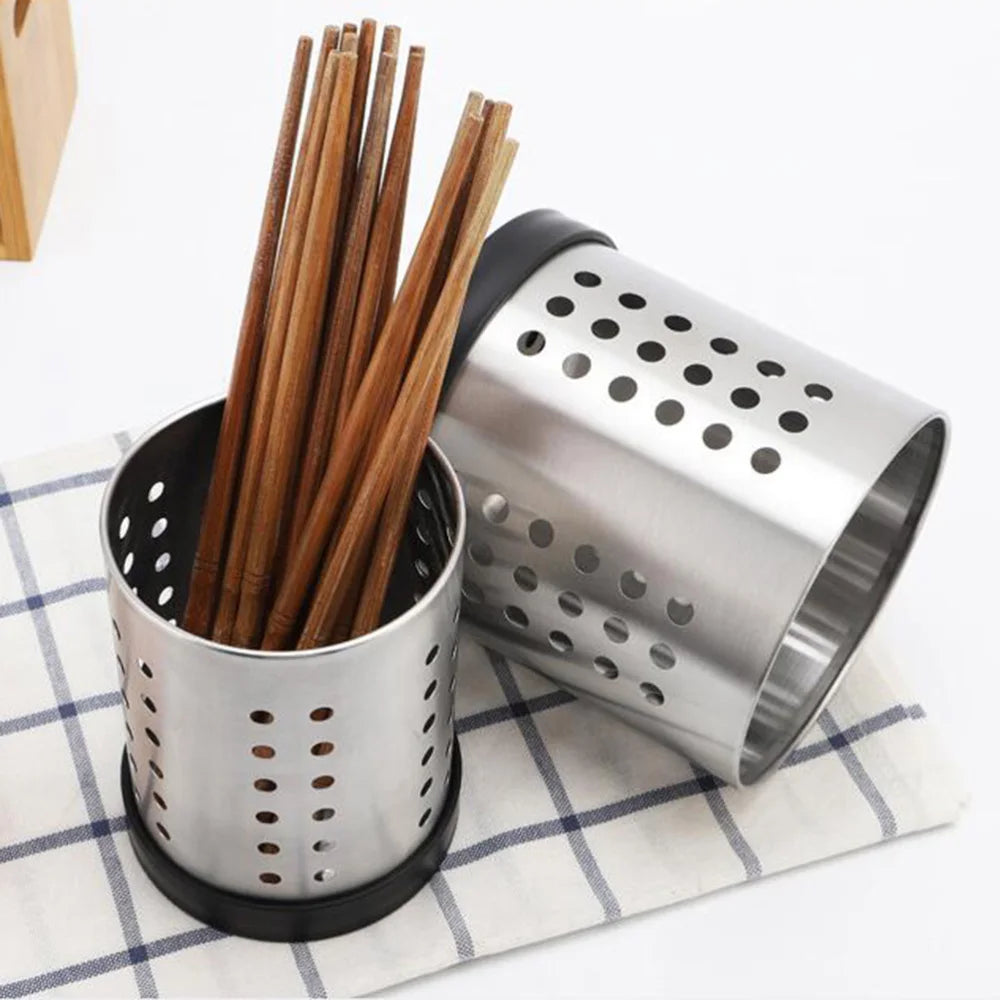 Organizador de Cubiertos de Acero Inoxidable – Escurridor y Almacenamiento
