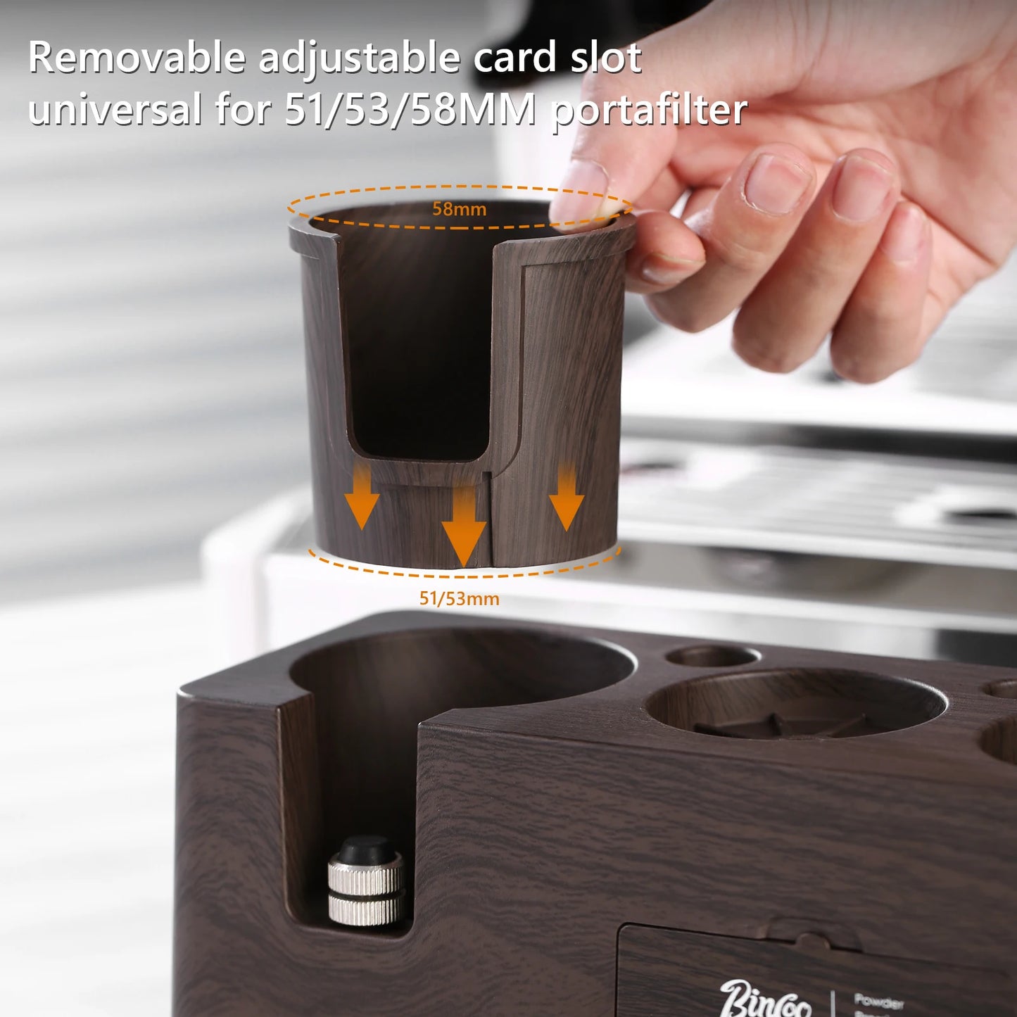 Bincoo Multifunction Espresso Tamper Station -Adjustable Height Distributor Organizer-Fit 51/54/58mm Plastic Coffee Station