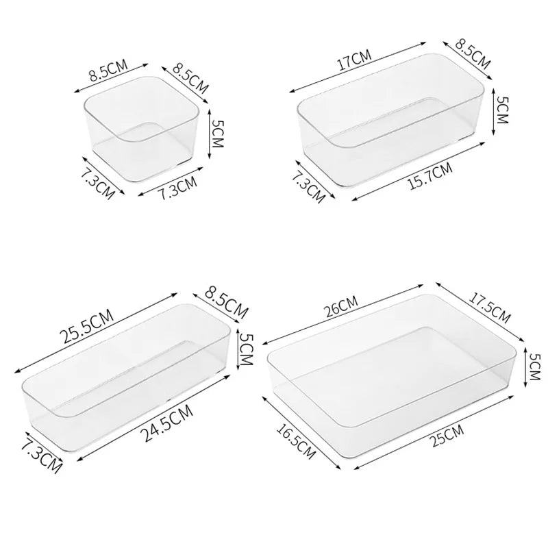 Caja Organizadora Transparente de Plástico – Almacenamiento para Escritorio y Tocador