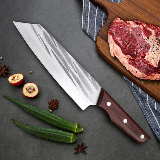 Cuchillo de Cocina Multiusos Forjado a Mano con Mango de Madera - 369 view