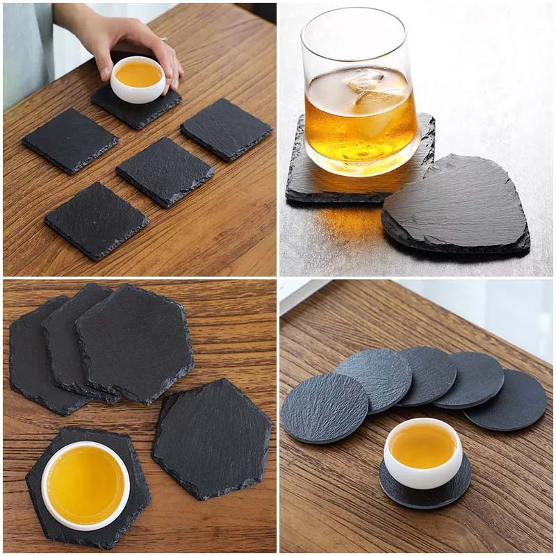 Plato de Pizarra Negra Estilo Japonés y Coreano – Ideal para Sushi y Postres