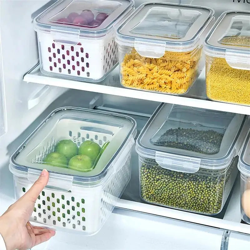Set de Cajas de Almacenamiento para Refrigerador – Organizadores de Frutas y Verduras