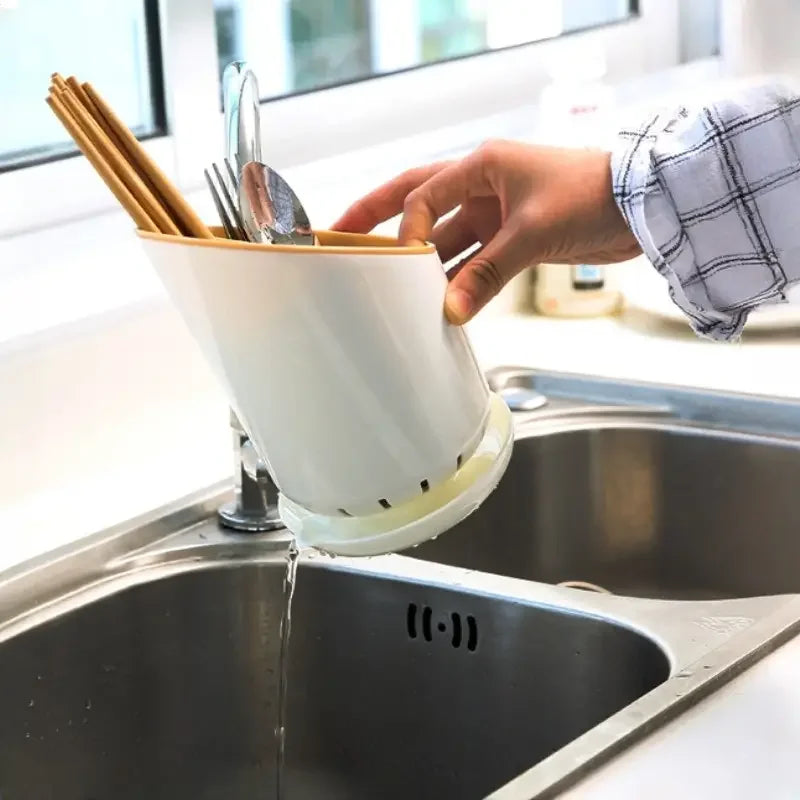 Soporte de Almacenamiento para Palillos con Drenaje – Organizador de Cocina