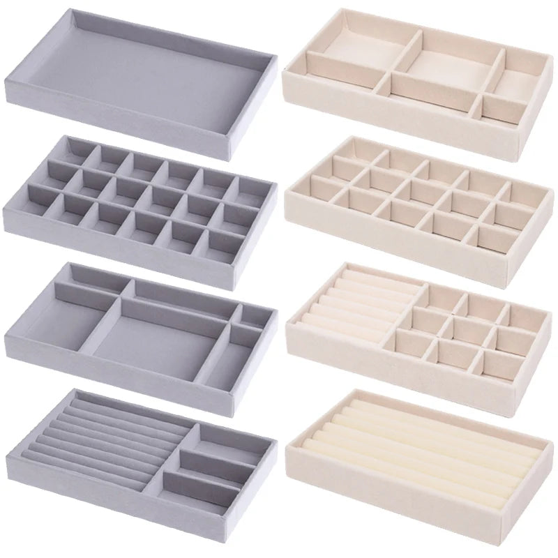 Bandeja de Terciopelo para Joyería – Organizador Apilable y Portátil