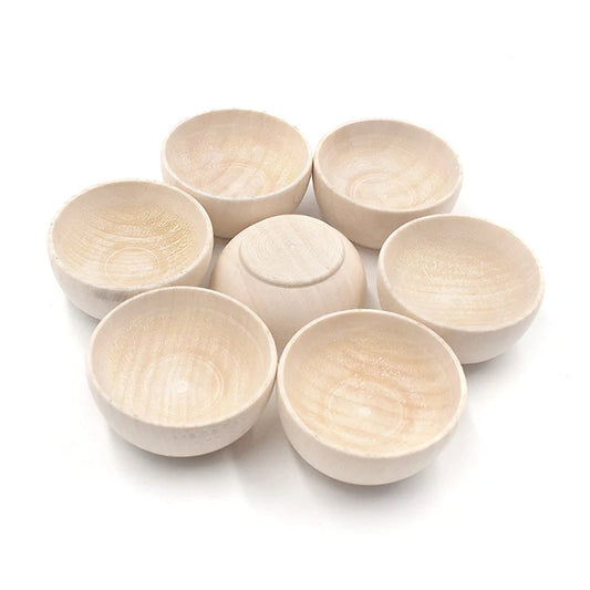 57 * 30MM Smll Children's Painted Wooden Bowl DIY Wooden Crafts Decor Room Small Wooden Bowl Oak Fruit Decoration - 369 view