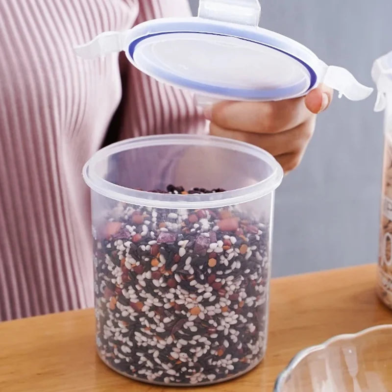 Contenedor Hermético de Plástico con Gran Capacidad – Almacenamiento de Granos y Especias