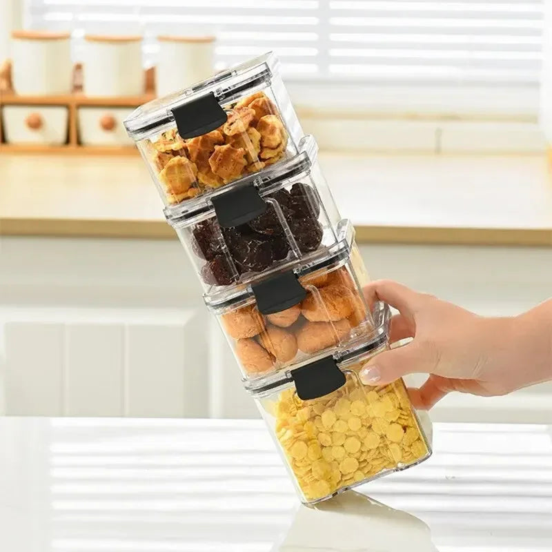 Caja Hermética de Almacenamiento para Snacks y Granos – Protección contra la Humedad