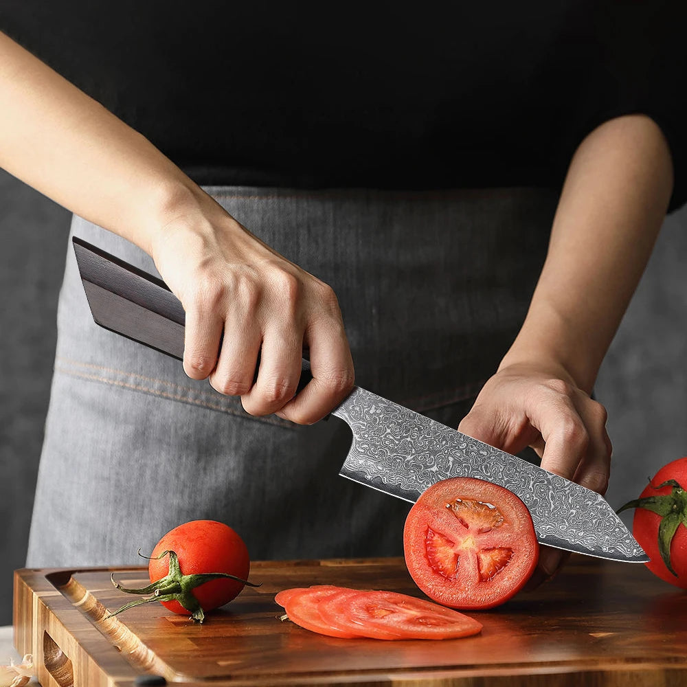 5" Utility Knife Damascus Professional Japanese Chef Knives Kitchen Cut Peeling Paring Fruit Vegetable Meat Slicer Cooking Tools