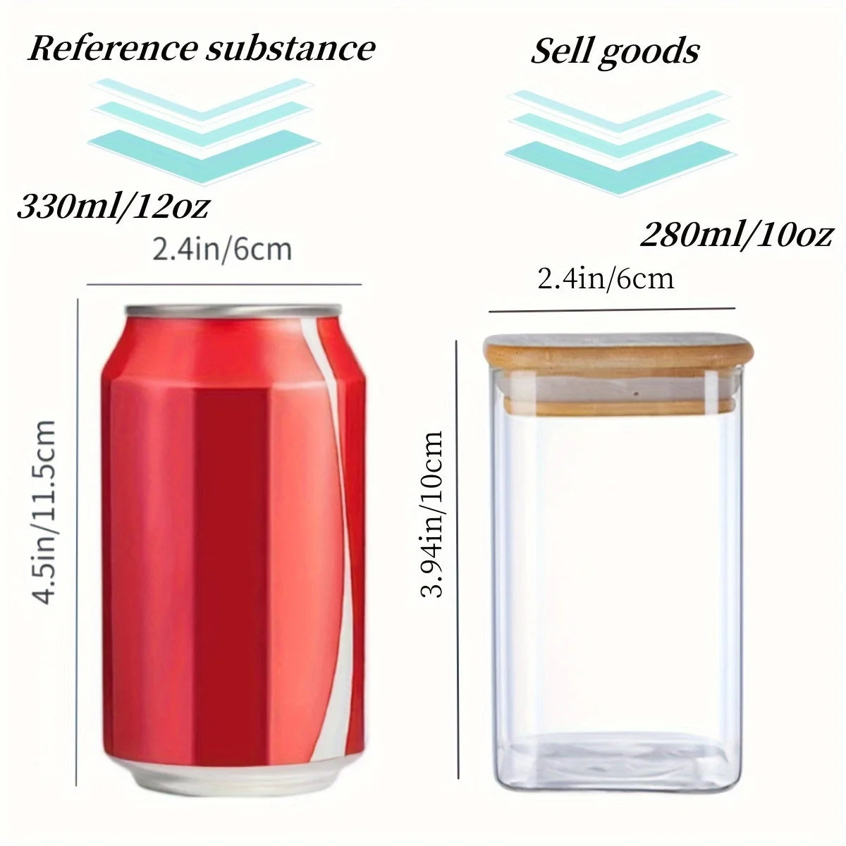 Set de Tarros de Vidrio de 10oz con Tapas Herméticas de Bambú – Almacenamiento Transparente