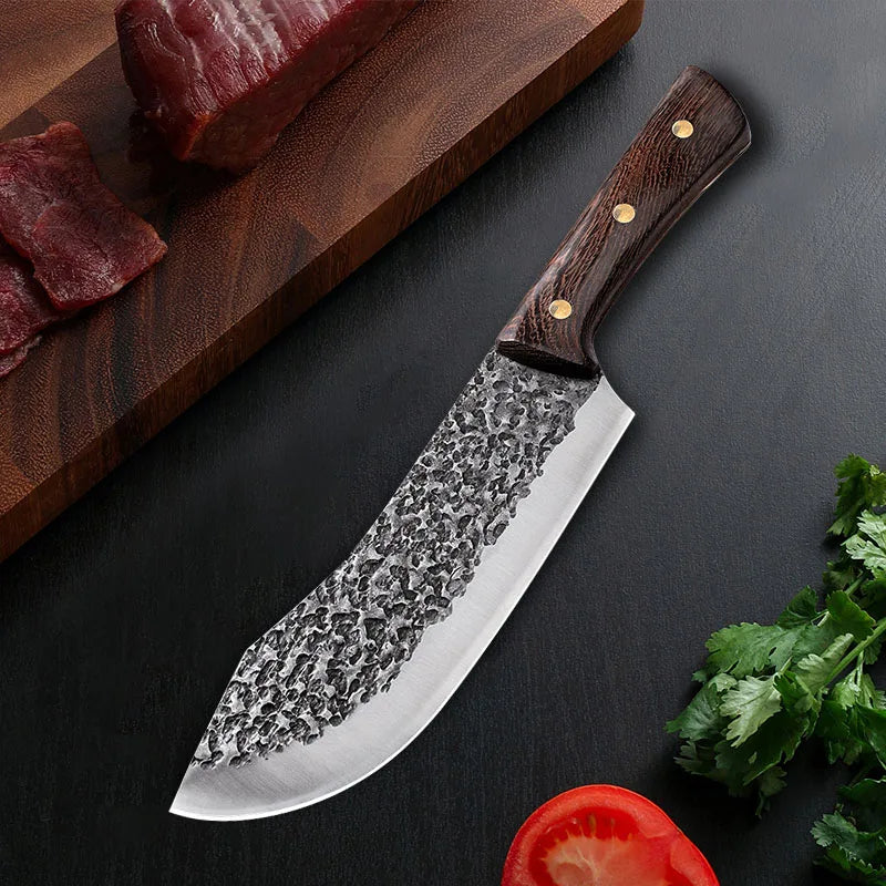 Stainless Steel Cleaver Knife Forged Kitchen Knives Meat Bone Butcher Knife Wood Handle Chinese Knife Kitchen Cooking Tools