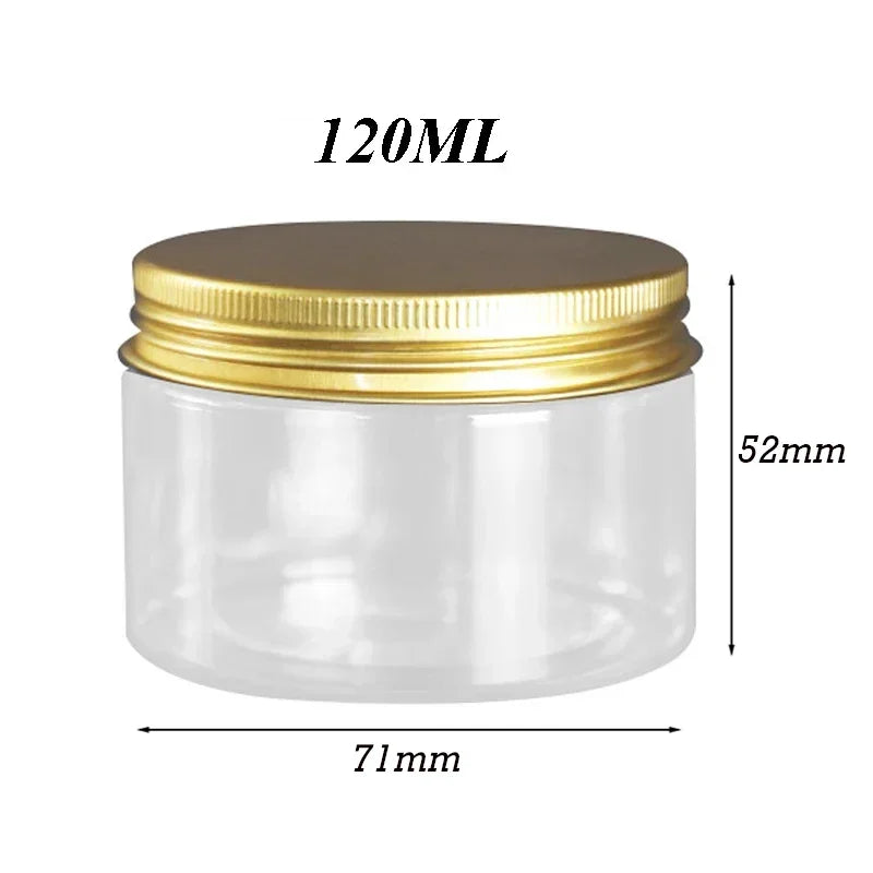 20Pcs 30/50/60/80/120/150ml Storage Jars With Lids Aluminum Round Canister Empty Plastic Cosmetic Jars Food Travel Bottle Pot