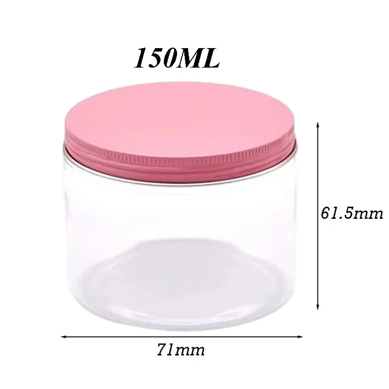 20Pcs 30/50/60/80/120/150ml Storage Jars With Lids Aluminum Round Canister Empty Plastic Cosmetic Jars Food Travel Bottle Pot