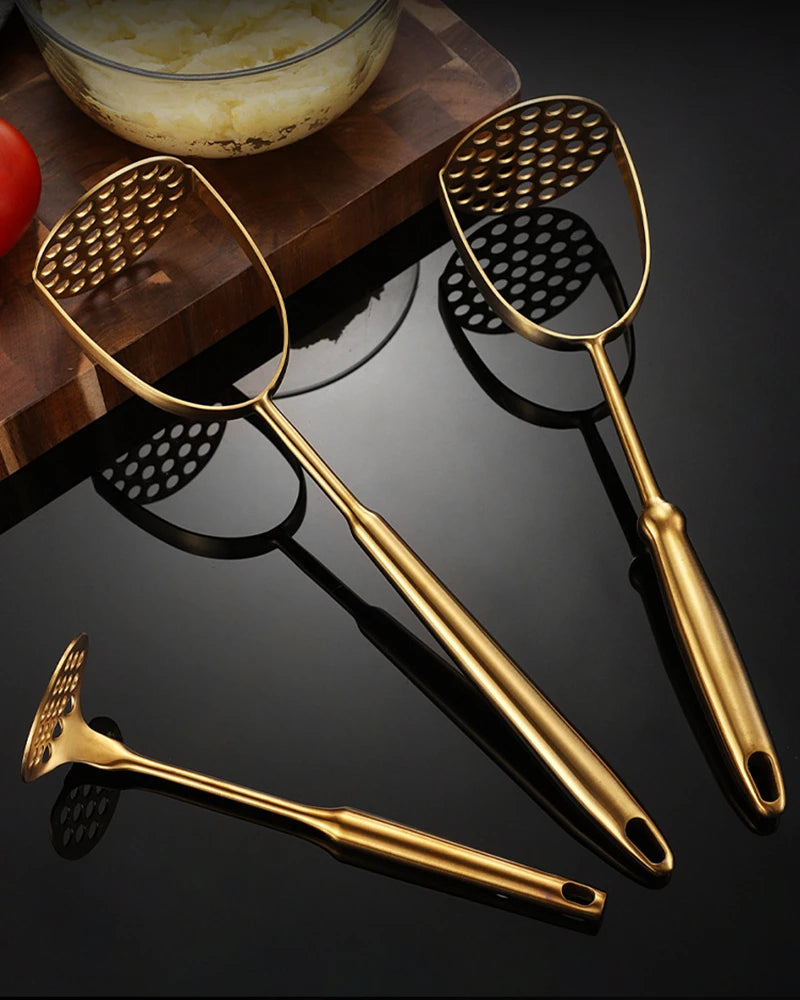 Prensapuré Manual de Acero Inoxidable – Triturador de Papas y Verduras