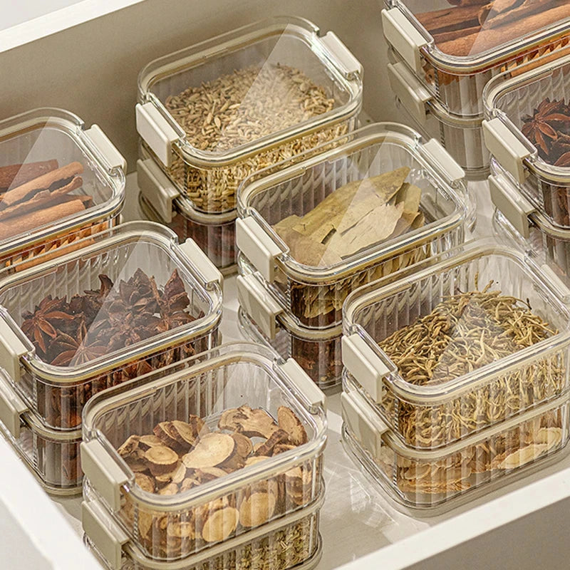 Cajas Apilables para Especias y Alimentos – Contenedores Herméticos Multiusos