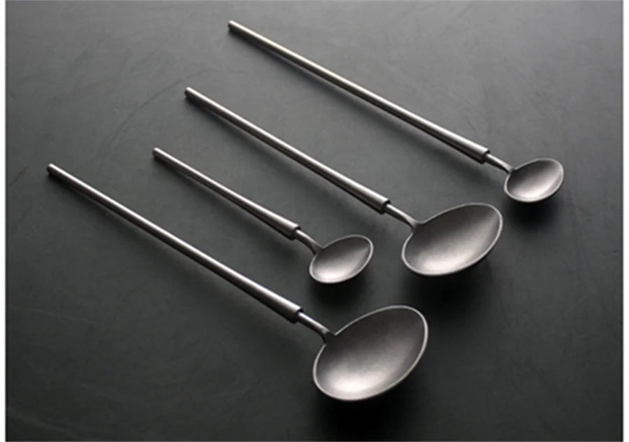 Cuchara de Acero Inoxidable Vintage Japonesa – Diseño Creativo 304