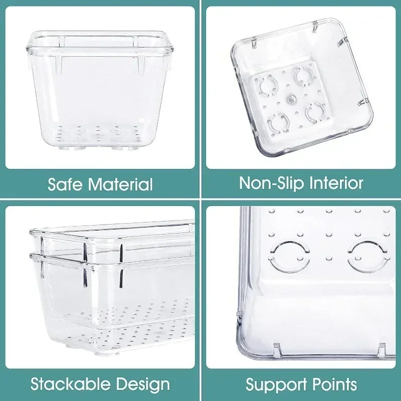 Set de Organizadores de Cajón de Plástico Transparente – Almacenamiento Versátil para Oficina y Hogar