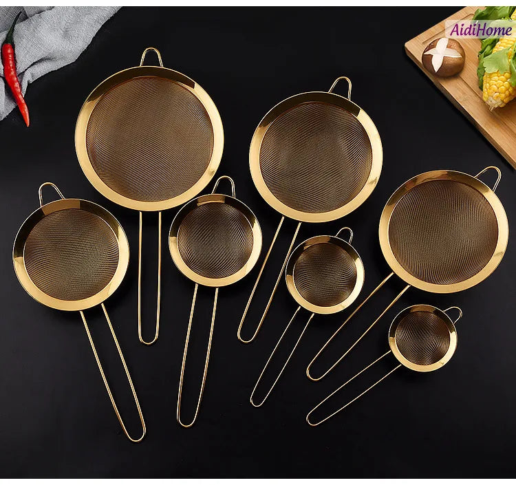 304/201 Gold-plated stainless steel soybean milk filter screen flour sieve oil grid stainless steel diagonal diagonal oil grid - 369 view