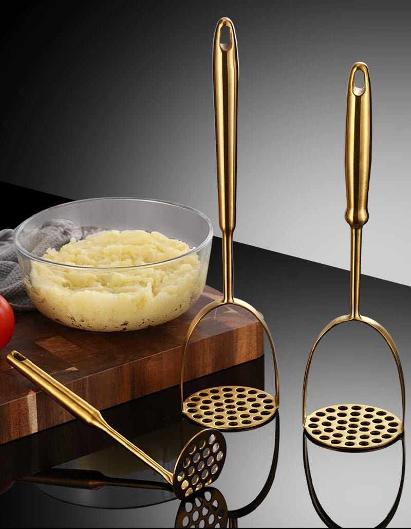 Prensapuré Manual de Acero Inoxidable – Triturador de Papas y Verduras