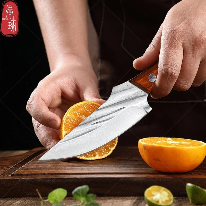 Cuchillo de Carnicero Forjado – Acero Inoxidable, Mango de Madera, Full Tang - 369 view