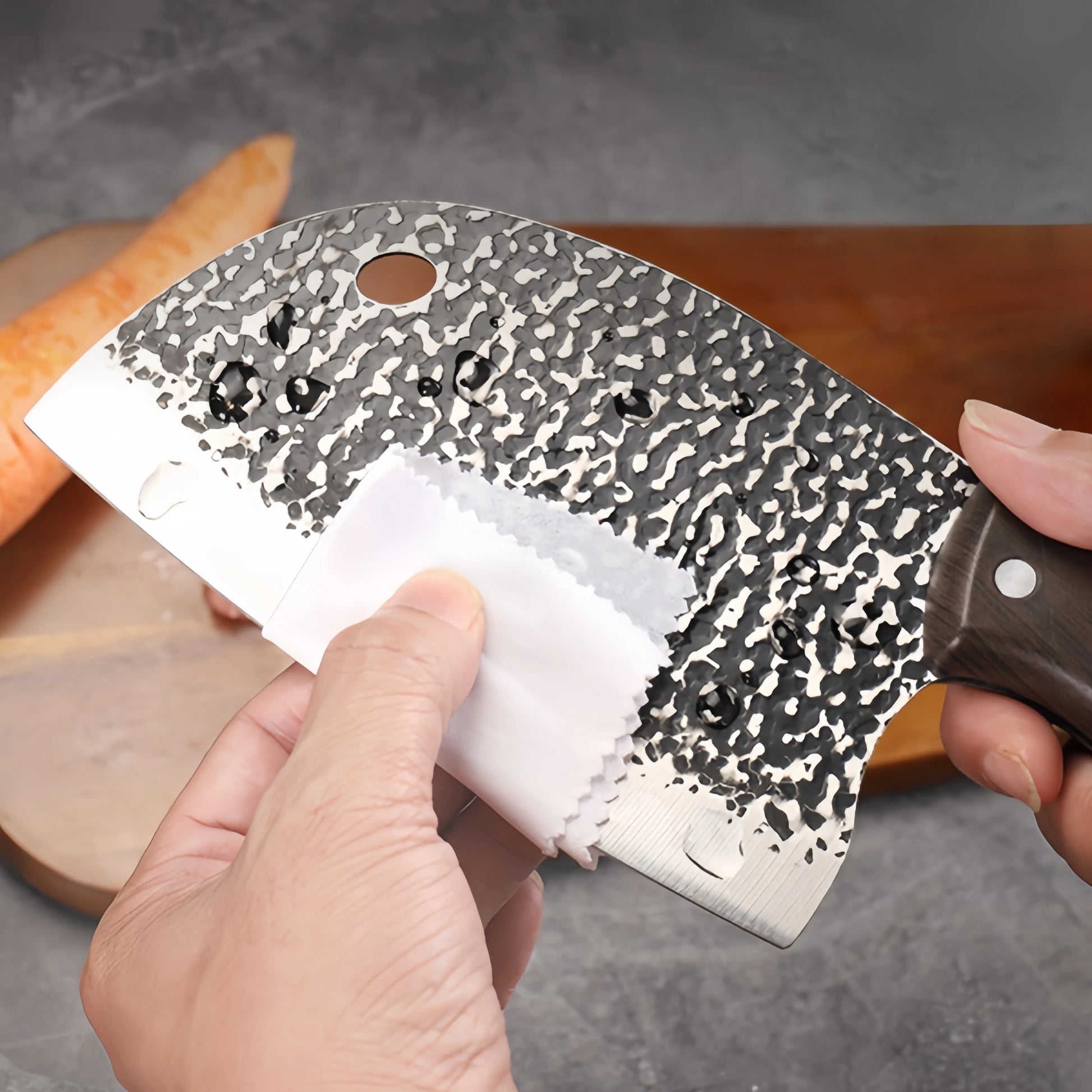 Cuchillo de Carnicero Forjado – Acero Inoxidable, Mango de Madera, Hecho a Mano - 369 view