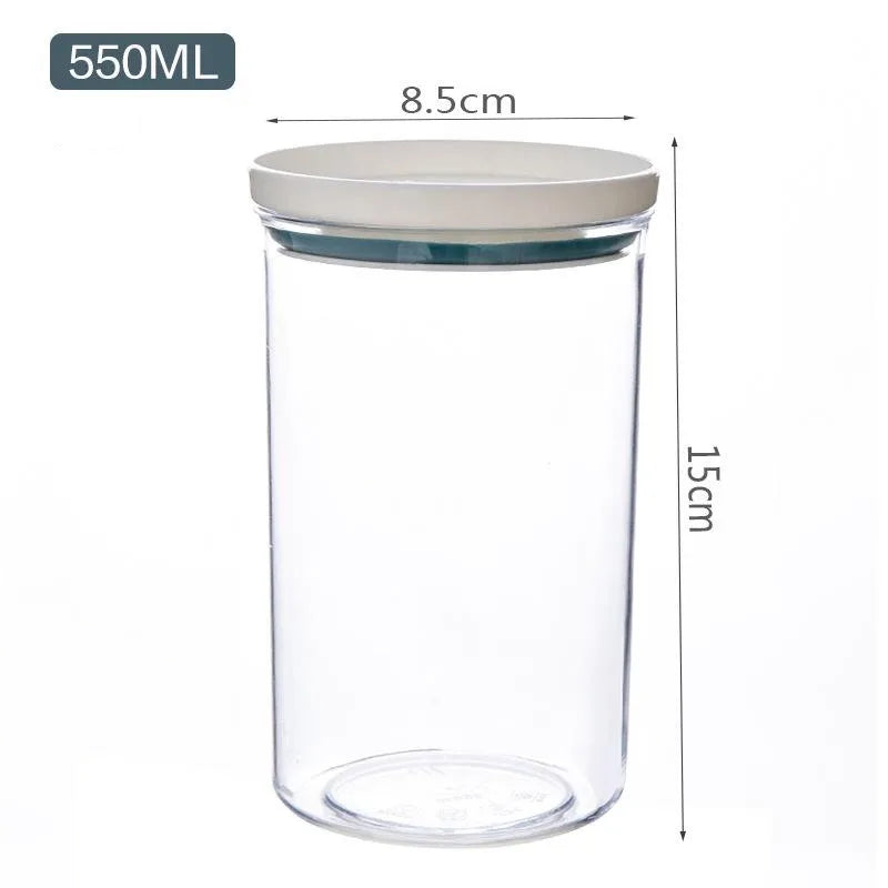1/2/3PCS Food Container Storage Jars Transparent Food Canister For Mason Candy Spices Cookie Jar Sealed Ring Bottles Kitchen
