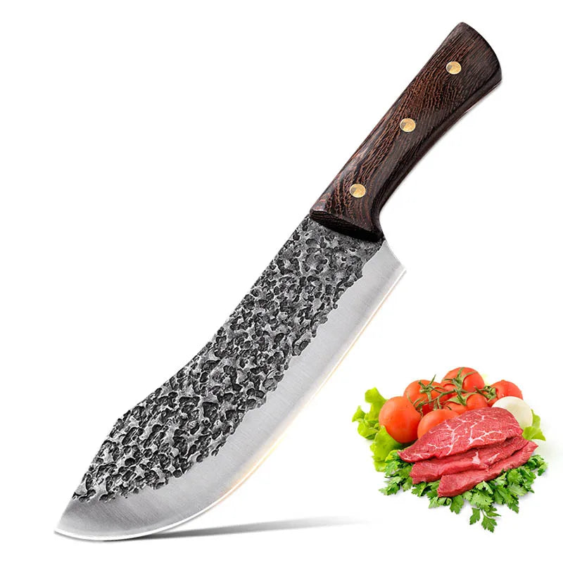 Stainless Steel Cleaver Knife Forged Kitchen Knives Meat Bone Butcher Knife Wood Handle Chinese Knife Kitchen Cooking Tools
