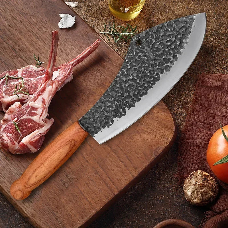 Cuchillo de Cocina Forjado – Multiusos, Mango de Madera, Ideal para Carne y Verduras - 369 view
