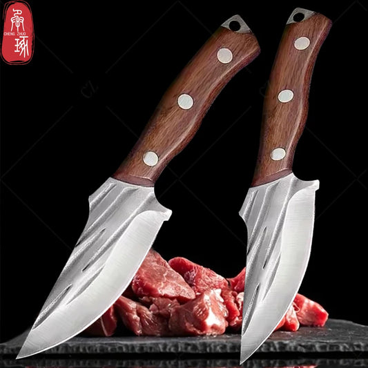 Cuchillo de Carnicero Forjado – Acero Inoxidable, Mango de Madera, Full Tang - 369 view