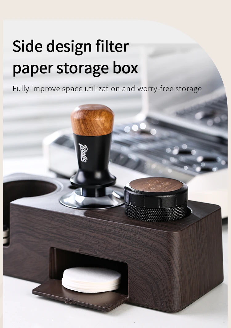 Bincoo Multifunction Espresso Tamper Station -Adjustable Height Distributor Organizer-Fit 51/54/58mm Plastic Coffee Station