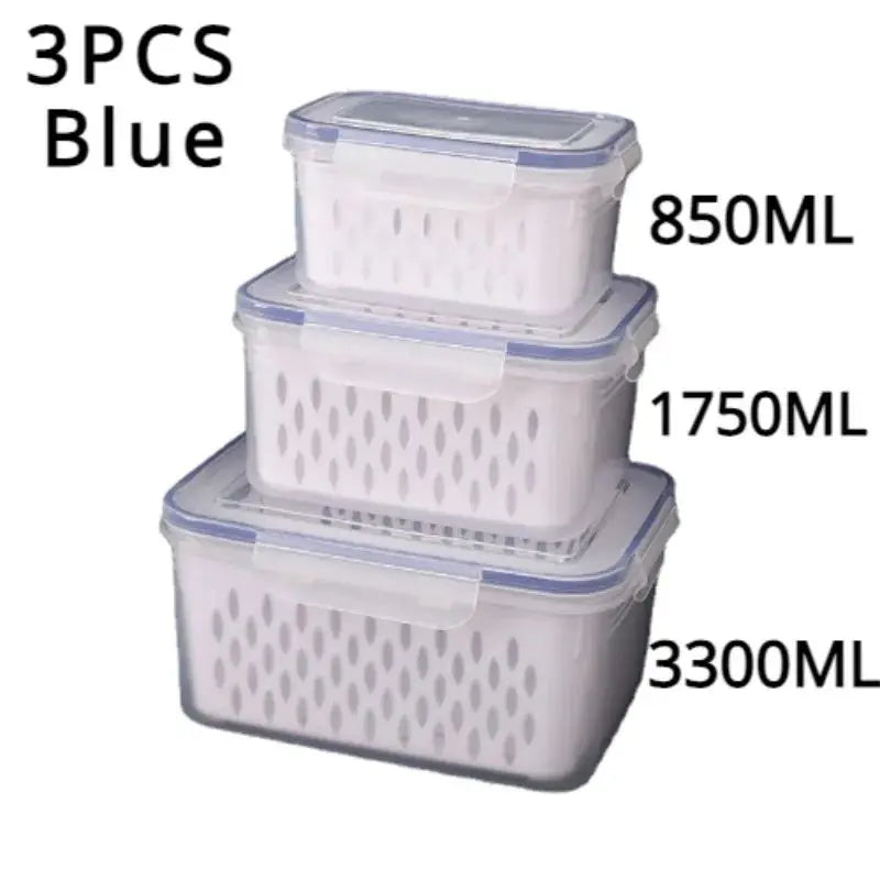 Set de Cajas de Almacenamiento para Refrigerador – Organizadores de Frutas y Verduras