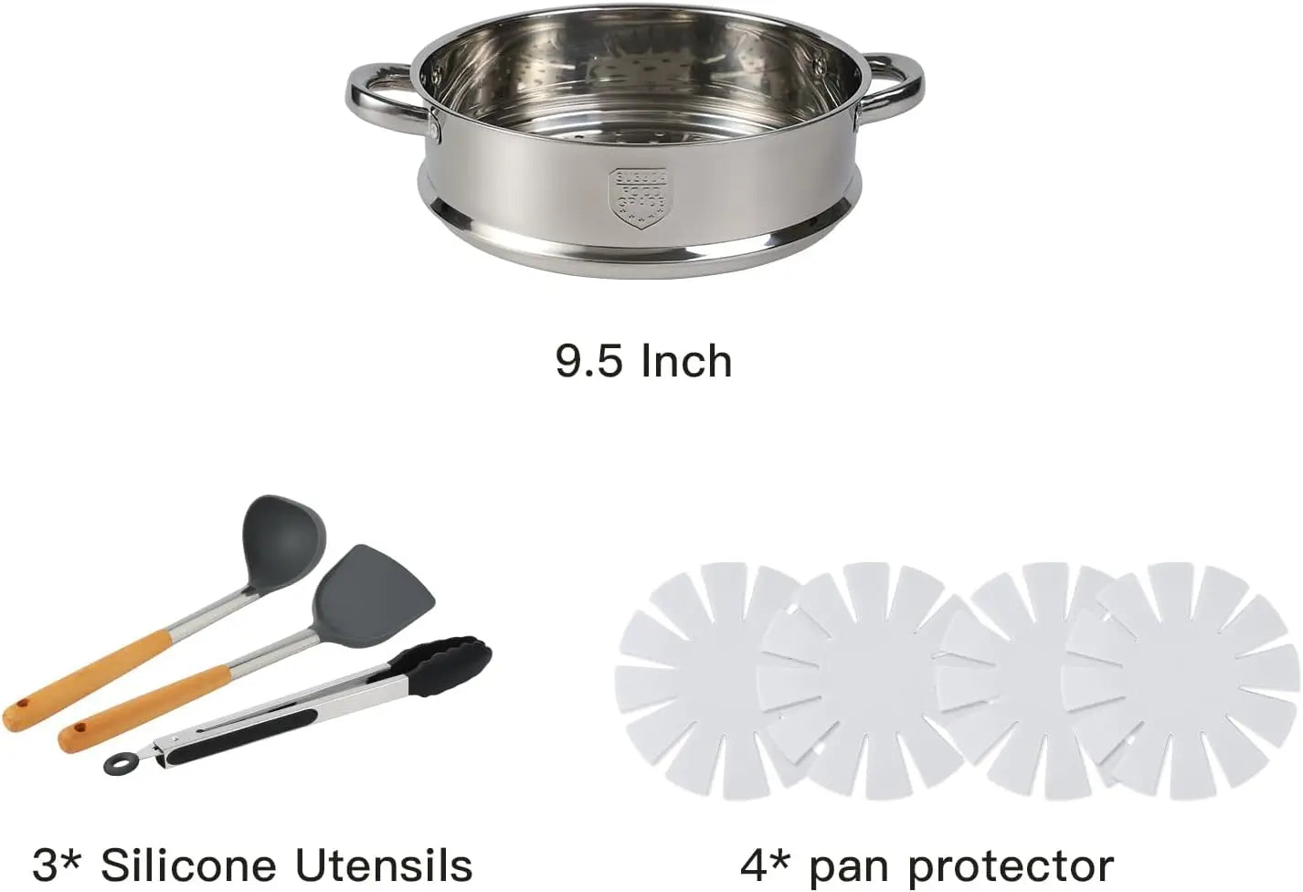 cs Pots And Pans Set Non Stick Cookware Set Nonstick With Cooking Set (Black, 16Pieces)