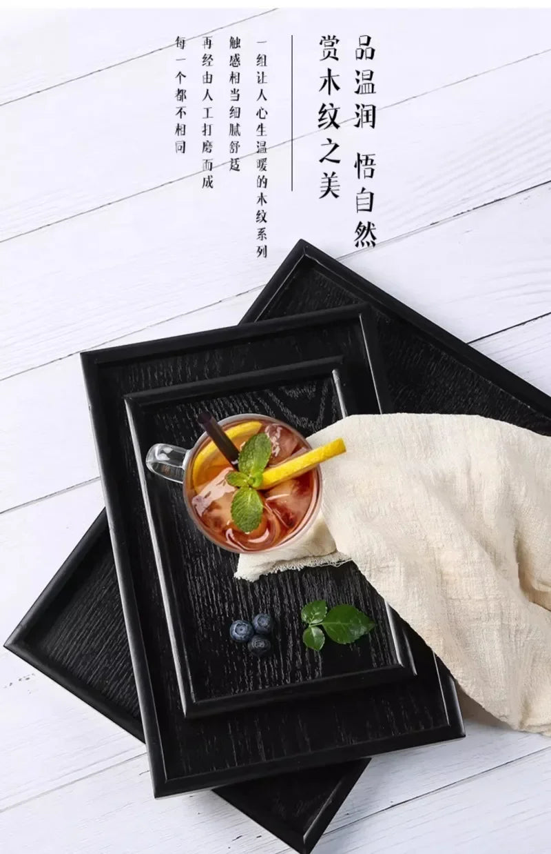 Bandeja Japonesa de Madera Negra – Elegancia y Funcionalidad