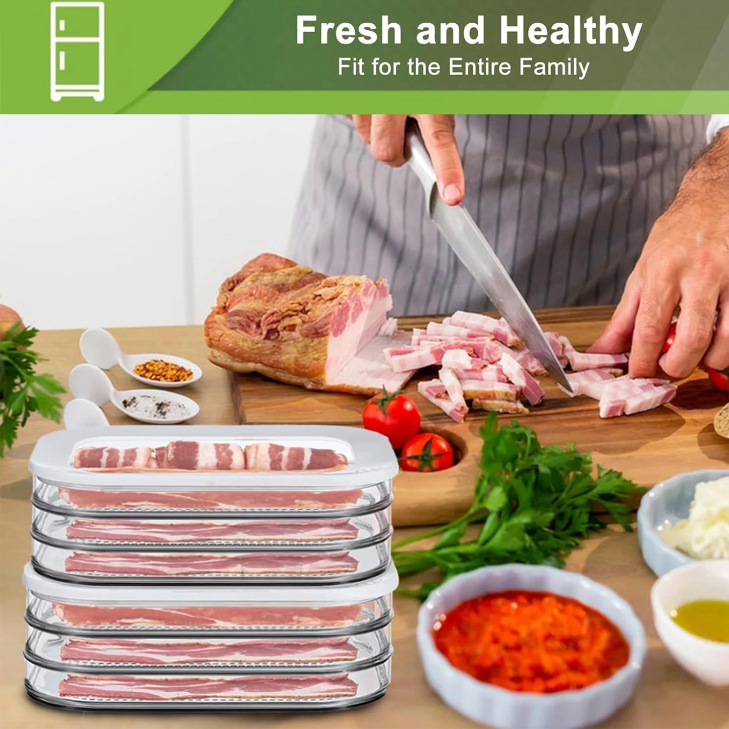 Contenedor Hermético para Carne con Tapa – Almacenamiento en Refrigerador