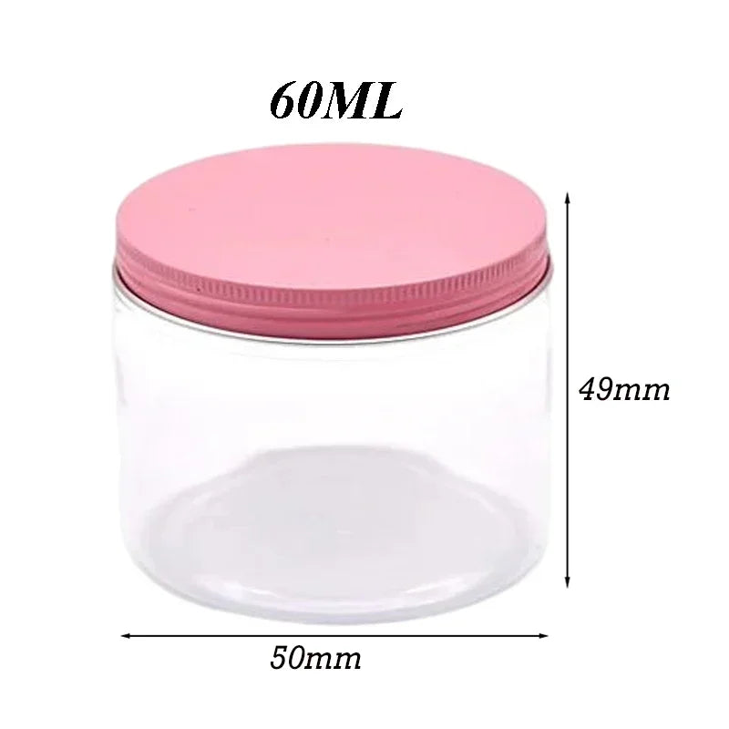 20Pcs 30/50/60/80/120/150ml Storage Jars With Lids Aluminum Round Canister Empty Plastic Cosmetic Jars Food Travel Bottle Pot