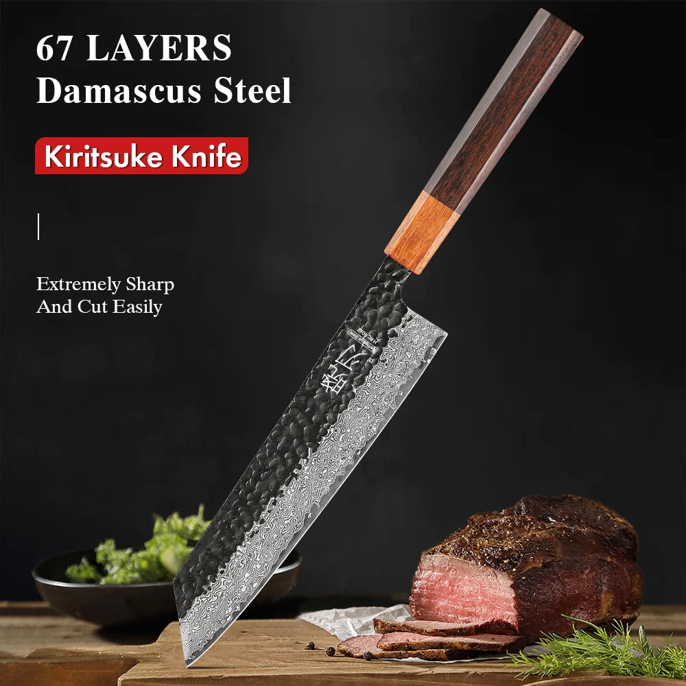Cuchillo de Chef Japonés Kiritsuke 8.2” – Acero Damasco VG10 - 369 view