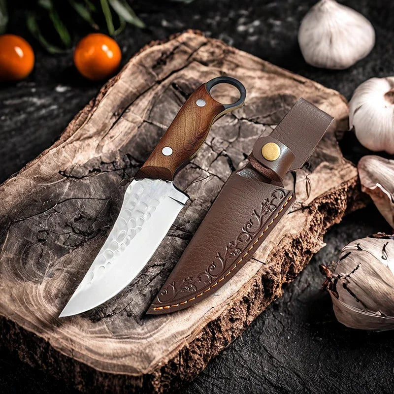 Cuchillo de Carnicero Forjado – Full Tang, Mango de Madera, Ideal para Carne y Pescado - 369 view