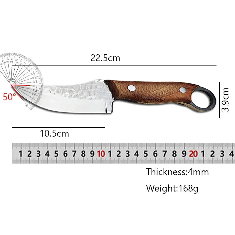 Cuchillo de Carnicero Forjado – Full Tang, Mango de Madera, Ideal para Carne y Pescado - 369 view