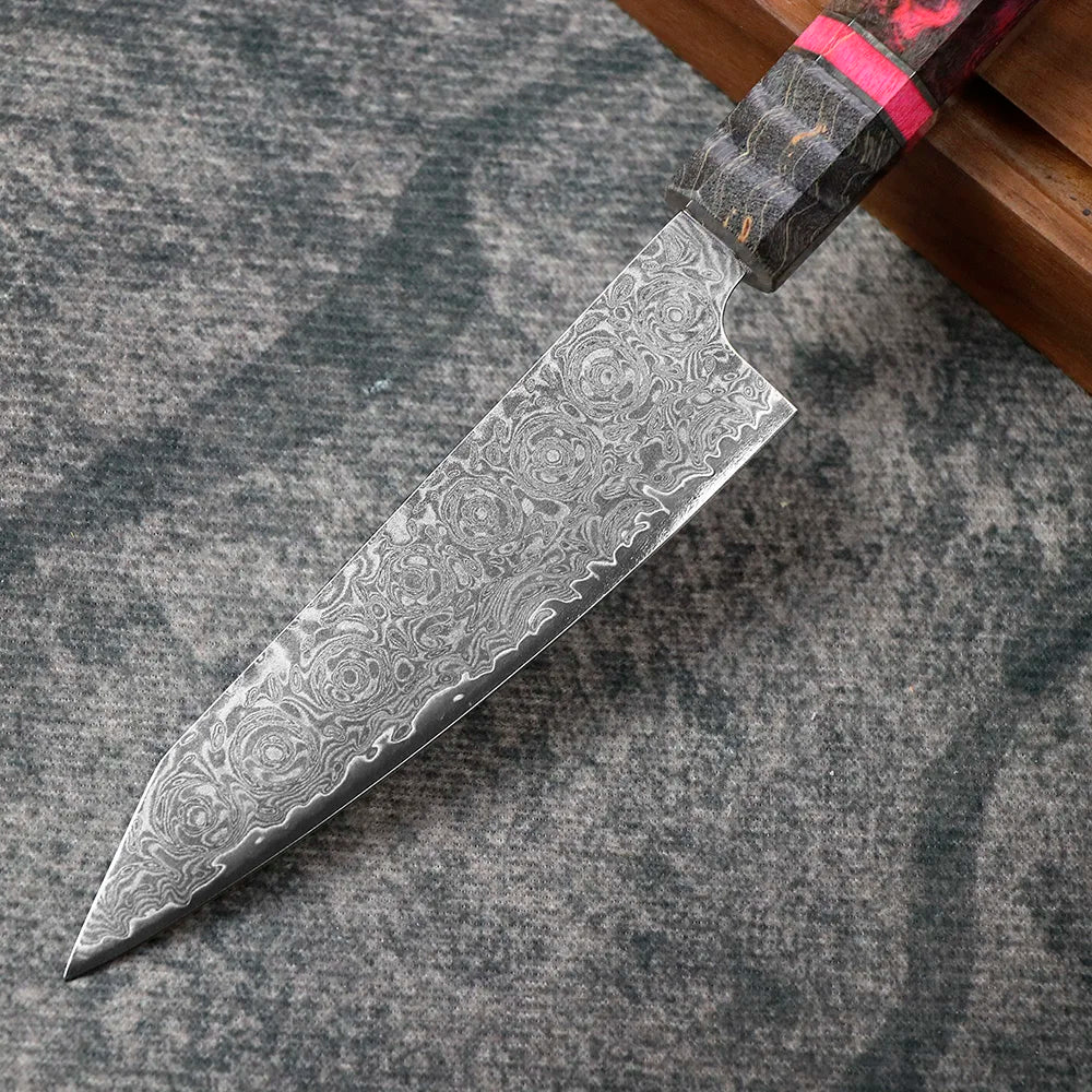 JUMCSONG 5-inch Utility Knife 67 layer Damascus Steel Fruit Knife VG10 Core Peeling Knife stable wooden handle kitchen knife