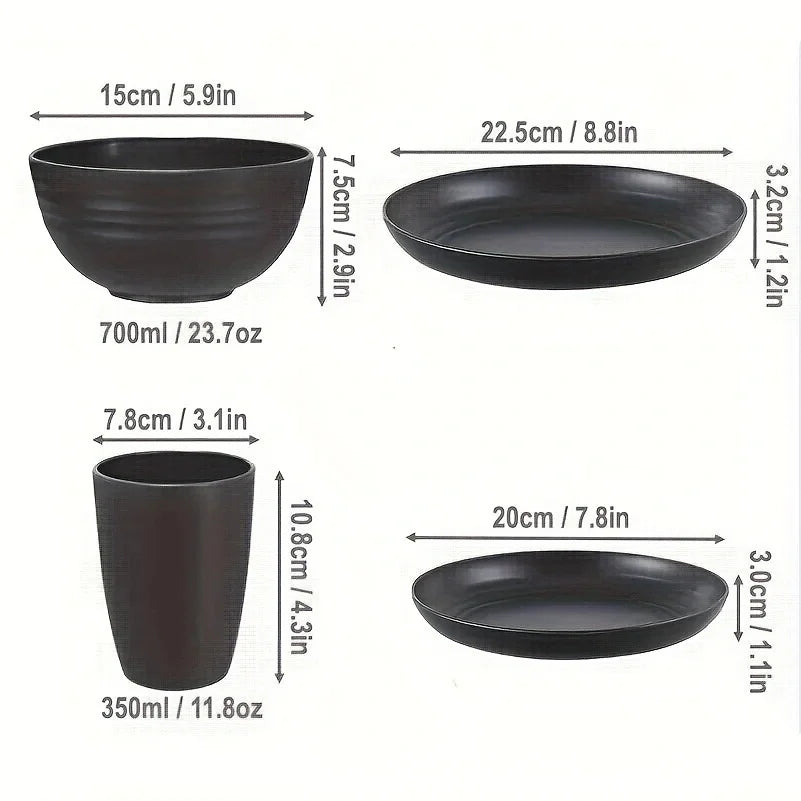 16/32pcs Tableware Set, Include Plates, Bowls Cups For Home Family Day Camping Picnic Party, Kitchen Supplies - 369 view